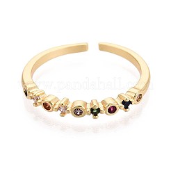 Манжеты из латуни с микро паве кубический цирконий для женщин KK-T071-80G