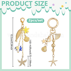 2 pendentif décoratif fait main en porcelaine et alliage&nbsp;HJEW-GA00084
