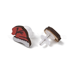 Set di orecchini a bottone a tema natalizio&nbsp;EJEW-U016-05P-02
