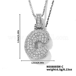 Colliers élégants en laiton micro pavé avec zircone cubique transparente 3d initiale&nbsp;DV4415-26
