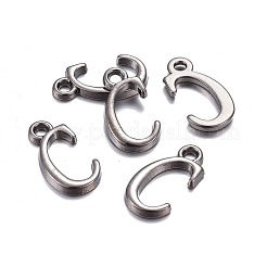 Pendentifs de lettre plaqué de gunmetal en alliage&nbsp;LS-PALLOY-J718-01B-C