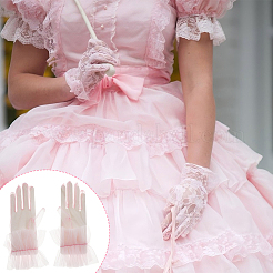Polyester-Spitzenhandschuhe für die Braut&nbsp;AJEW-WH0609-862A