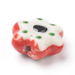 Ручной работы фарфора цветок бисер пряди PORC-G006-16B