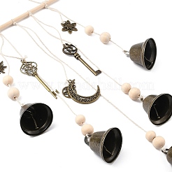 Железный колокольчик и сплав ключей/солнца/луны подвесные украшения&nbsp;HJEW-JM03431