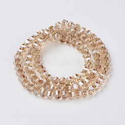 Стеклянные бусины с гальваническим покрытием  EGLA-L012-B-PL04