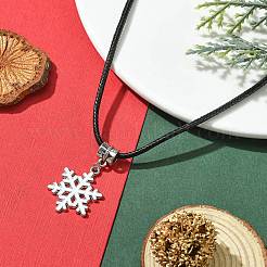 Ожерелья из сплава с эмалью в виде снежинок NJEW-JN04538-01