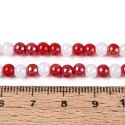 Нити из перламутровых непрозрачных круглых стеклянных бусин&nbsp;EGLA-T029-4mm-11A