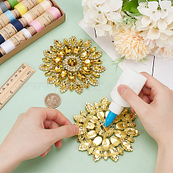 2 шт. сплав с аппликациями из бисера ручной работы со стразами AJEW-FG0004-29E