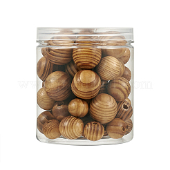 丸い天然木ビーズ  染め  バリーウッド  20/25/30mm  穴：5~6mm  60個/箱&nbsp;WOOD-CD0001-01