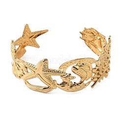 Armreifen mit Ozeanmotiv aus Edelstahl 304 für Damen&nbsp;BJEW-Z171-01G-02