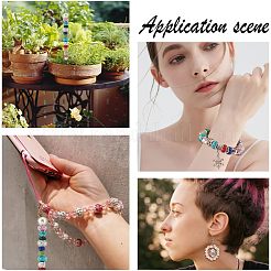 100 шт. 2 вида европейских бусин из полимерной глины со стразами и смолой с крупными отверстиями и латунными сердечниками FPDL-NB0001-04