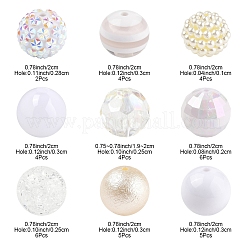 40шт 9 стиля акриловые бусины OACR-FS0004-12