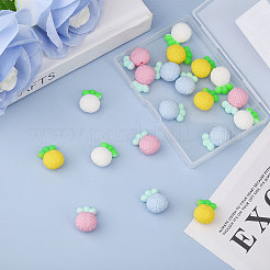 20 шт. 4-цветные бусины из пищевого экологически чистого силикона в виде ананаса SIL-GL0001-05