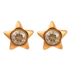 Серьги-гвоздики из нержавеющей стали 304 с прозрачным кубическим цирконием&nbsp;EJEW-Q044-06G