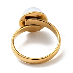 Anillo de dedo redondo plano de vidrio k9&nbsp;RJEW-G253-02A-G