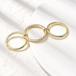 Латунные микро проложить пальцев кольца кубического циркония&nbsp;RJEW-P166-01B-G