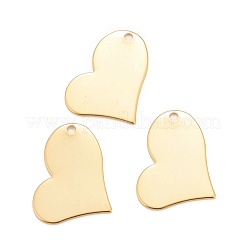 ステンレスペンダント201個  ハート  24KGP本金メッキ  19.5x26.5x0.9mm  穴：2mm&nbsp;STAS-K217-62G
