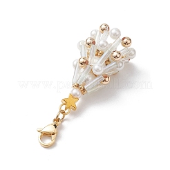 Рождественские елочные подвески из стекла и ракушек с жемчугом HJEW-TA00182-02