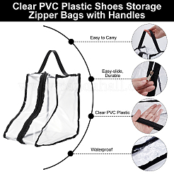 Durchsichtige Aufbewahrungstaschen aus PVC-Kunststoff mit Reißverschluss und Griffen&nbsp;ABAG-WH0045-71A