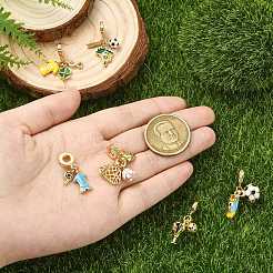 6 шт. 6 стиля латунные эмалевые европейские подвески-шармы&nbsp;KK-CJ0003-95