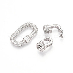 925 серебряная застежка с микропаве из прозрачного кубического циркония STER-T008-146P