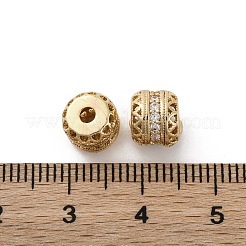 Латунные микро проложить кубического циркония бусы KK-C071-06G-01