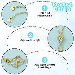 5 шт. регулируемый плетеный латунный макраме-мешок&nbsp;BJEW-BBC0001-17B