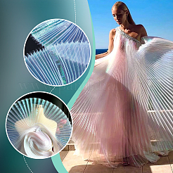 Полиэстеровая плиссированная ткань&nbsp;DIY-WH0591-195B