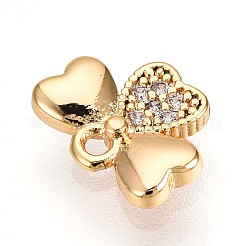 Латунные микропаве прозрачные подвески с фианитом KK-T075-23G