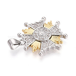 Латунные микропаве прозрачные подвески с фианитом&nbsp;KK-T080-05A