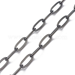 304ステンレススチールアズキチェーンネックレス  電気泳動黒  17.1インチ（43.5cm）&nbsp;NJEW-JN03628-01