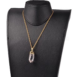 Cristal naturel pendentifs bullet&nbsp;NJEW-JN01525