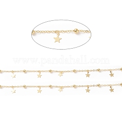 Латунные цепочки-сателлиты с подвесками в виде звезд CHC-P009-05G
