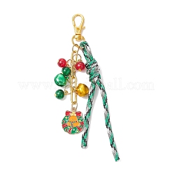 Подвесные украшения из сплава эмали и стекла на рождественскую тематику HJEW-JM03732