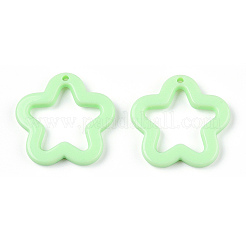 オペークアクリルパーツ  スター  薄緑  28.5x29.5x4mm  穴：1.8mm  約349個/500g&nbsp;MACR-M042-02H
