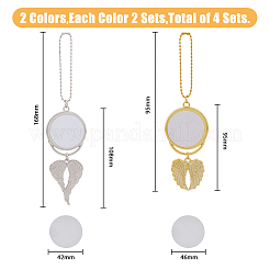 4 комплект 2-цветная термопечать пустые круглые подвесные украшения для автомобиля AJEW-FH0003-46