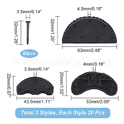 Ahademaker 60 pièces 3 style chaussures en caoutchouc antidérapantes semelle de talon inférieure&nbsp;FIND-GA0002-48