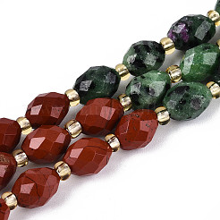 Нити бусин из натурального рубина в цоизите G-T144-21B-01