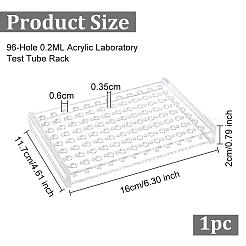 Акриловый штатив для лабораторных пробирок на 96 отверстие емкостью 0.2 мл&nbsp;AJEW-WH0010-73A