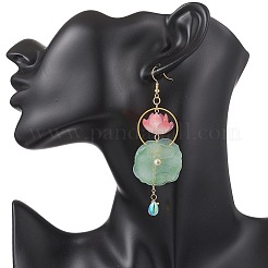 Серьги-подвески из стеклянных и акриловых бусин&nbsp;EJEW-TA00787