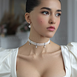 925 серебряное ожерелье с кисточкой из натурального пресноводного жемчуга с прозрачными кубическими цирконами SZ5473