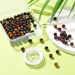 100шт 8мм натуральный тигровый глаз круглые бусины&nbsp;DIY-LS0002-38