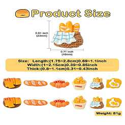 30шт 6 стиля непрозрачные кабошоны из смолы&nbsp;RESI-CJ0004-29