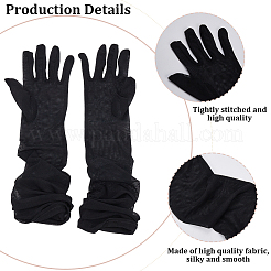 2 Paar 2 Farben lange Polyester-Netzspitzenhandschuhe&nbsp;AJEW-CY0001-11