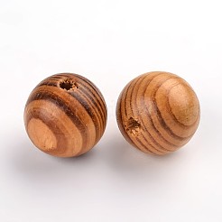 Cuentas redondas de madera natural&nbsp;WOOD-Q009-25mm-LF