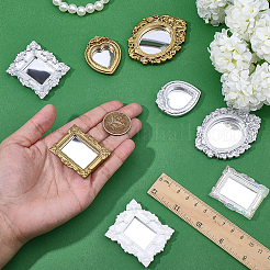 8 Stück 8 Stile selbstklebende Kunststoffspiegel-Miniatur-Ornamente&nbsp;AJEW-FG0005-66
