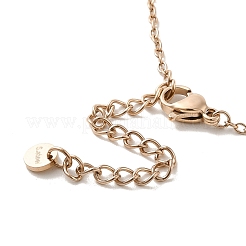 Ожерелье из стеклянного квадратного кулона с цепочками из нержавеющей стали 304&nbsp;NJEW-K255-04KCG