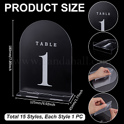 Tischkarten aus Acryl mit der Nummer 1~15&nbsp;AJEW-WH0709-140