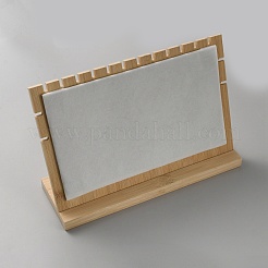 Прямоугольные деревянные витрины-органайзеры для ожерелья с бархатным ковриком AJEW-WH0166-37