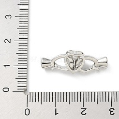 Латунь сердце раз за застежками KK-Z083-05P-01